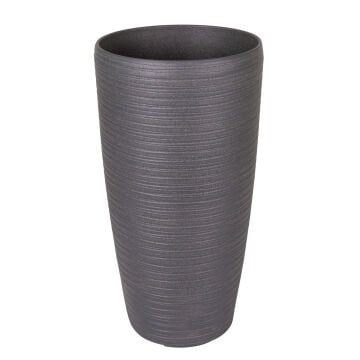 Konik İç ve Dış Mekan Plastik Saksı Antrasit Gri Küçük Boy 23x23x42 Cm.