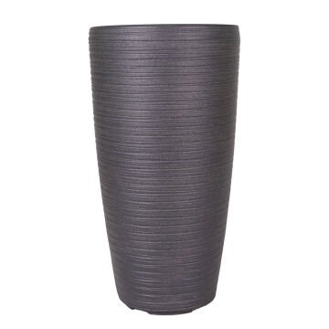 Konik İç ve Dış Mekan Plastik Saksı Antrasit Gri Küçük Boy 23x23x42 Cm.
