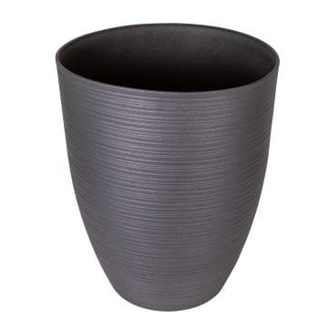 Oval İç ve Dış Mekan Plastik Saksı Antrasit Gri Büyük Boy 43x43x52,5 Cm.