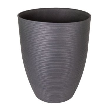 Oval İç ve Dış Mekan Plastik Saksı Antrasit Gri Büyük Boy 43x43x52,5 Cm.