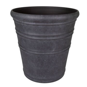 Oval İç ve Dış Mekan Plastik Saksı Kömür Siyahı Büyük Boy 55x55x53 Cm.