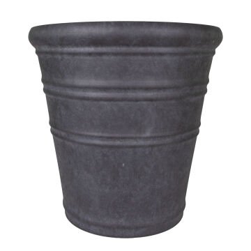 Oval İç ve Dış Mekan Plastik Saksı Kömür Siyahı Büyük Boy 55x55x53 Cm.