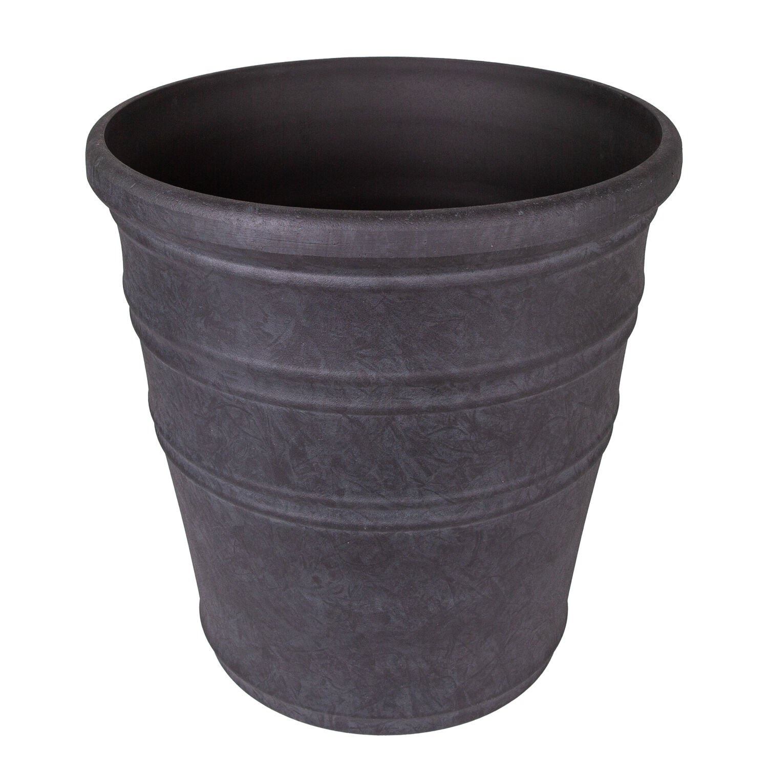 Oval İç ve Dış Mekan Plastik Saksı Kömür Siyahı Küçük Boy 40x40x41,5 Cm.