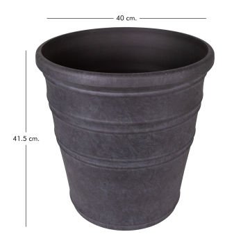 Oval İç ve Dış Mekan Plastik Saksı Kömür Siyahı Küçük Boy 40x40x41,5 Cm.