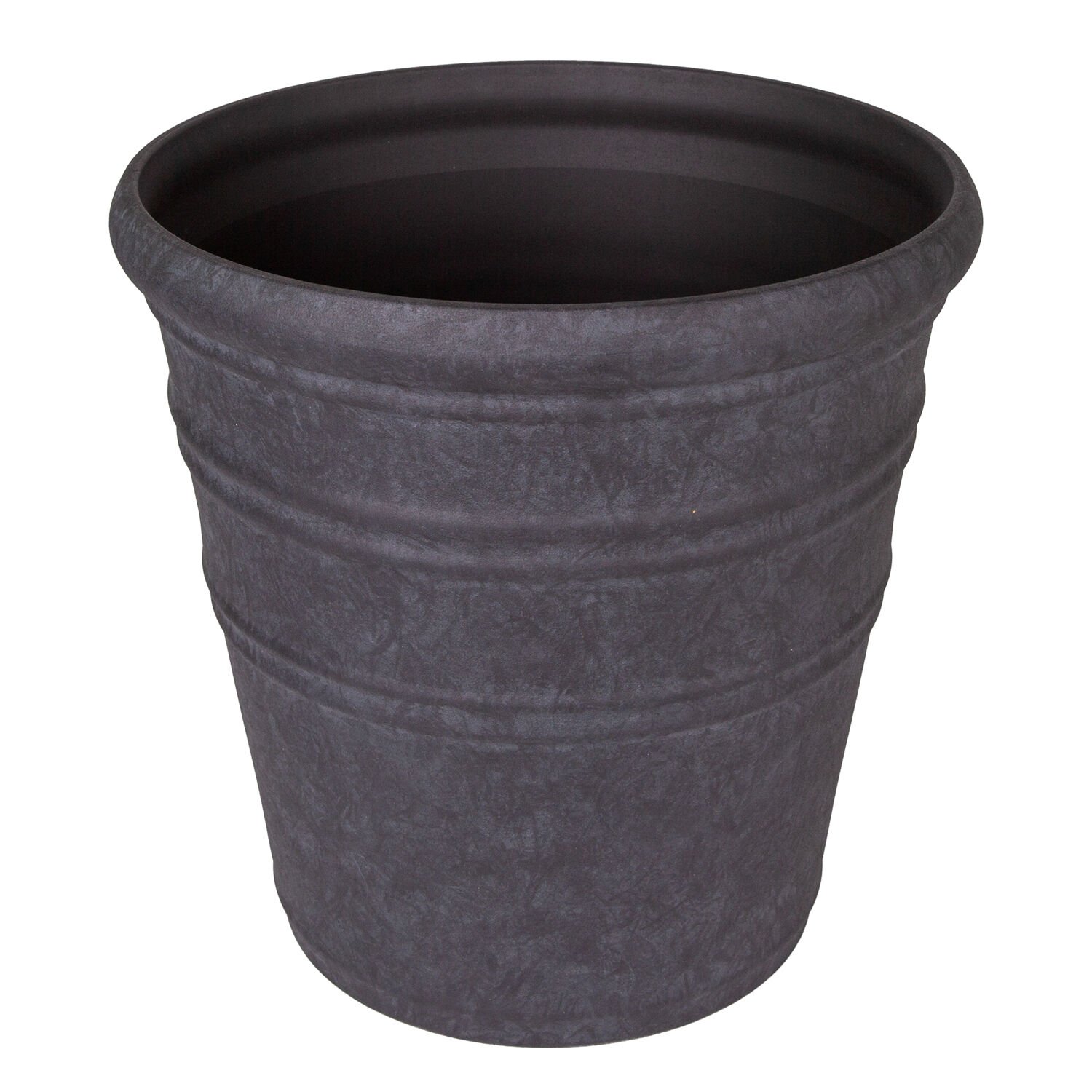 Oval İç ve Dış Mekan Plastik Saksı Kömür Siyahı Mini Boy 35,5x35,5x34,5 Cm.