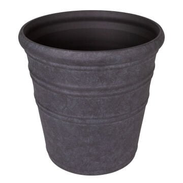 Oval İç ve Dış Mekan Plastik Saksı Kömür Siyahı Mini Boy 35,5x35,5x34,5 Cm.