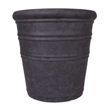 Oval İç ve Dış Mekan Plastik Saksı Kömür Siyahı Mini Boy 35,5x35,5x34,5 Cm.