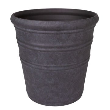 Oval İç ve Dış Mekan Plastik Saksı Kömür Siyahı Mini Boy 35,5x35,5x34,5 Cm.