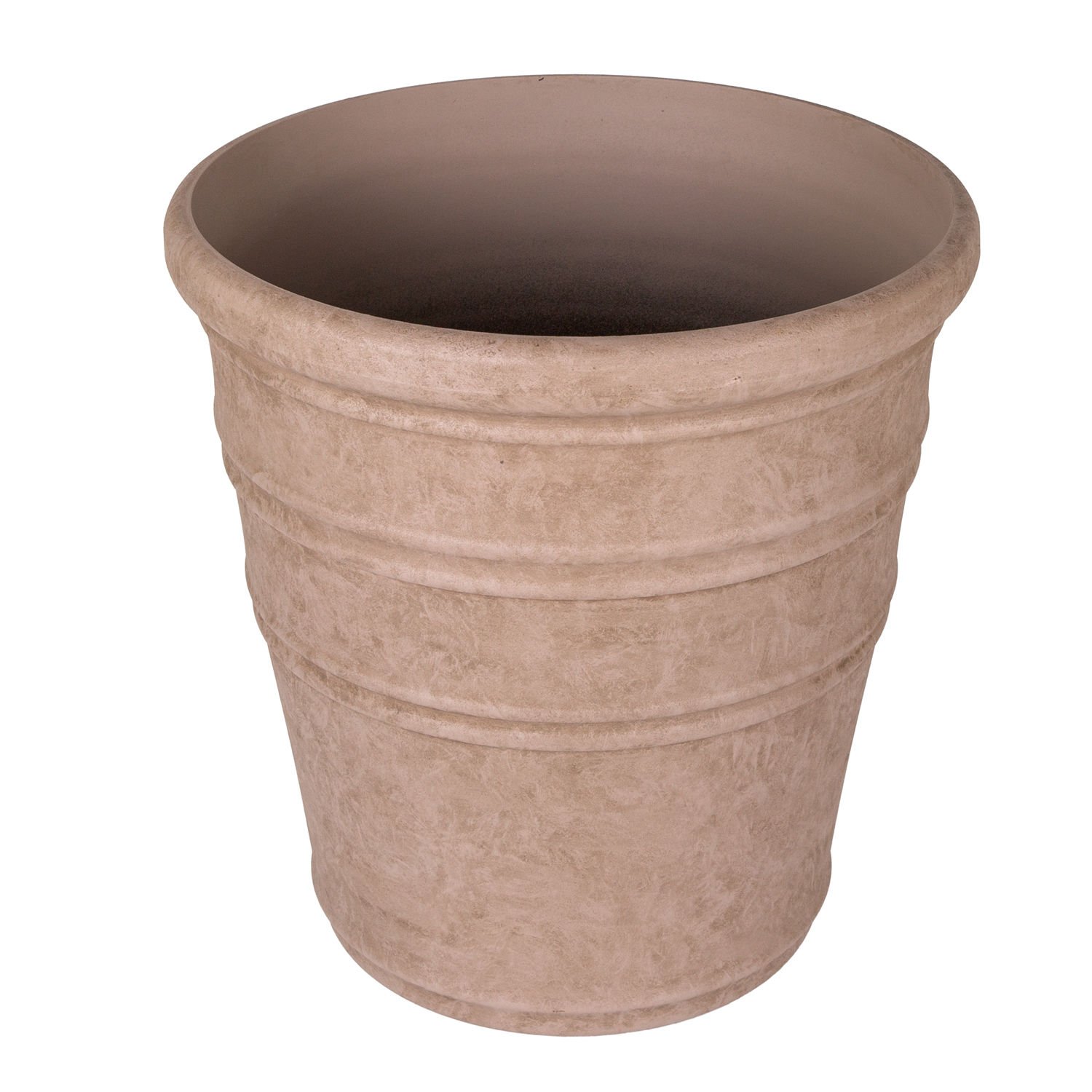 Oval İç ve Dış Mekan Plastik Saksı Vizon Orta Boy 46x46x46,5 Cm.