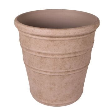 Oval İç ve Dış Mekan Plastik Saksı Vizon Küçük Boy 40x40x41,5 Cm.