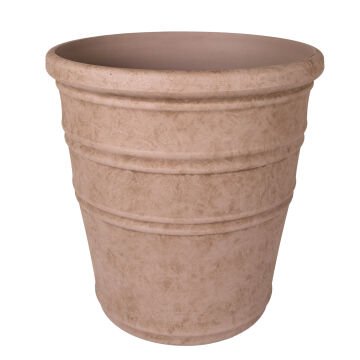 Oval İç ve Dış Mekan Plastik Saksı Vizon Küçük Boy 40x40x41,5 Cm.