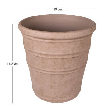 Oval İç ve Dış Mekan Plastik Saksı Vizon Küçük Boy 40x40x41,5 Cm.