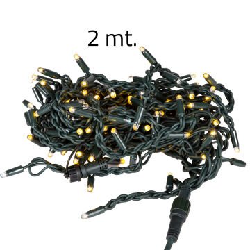 Aydınlatma Dış Mekan Saçak 2 Metre 144 Ledli Yeşil Kablo Eklenebilir Gün Işığı