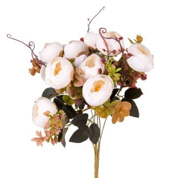 Yapay Çiçek, Şakayık Demet, Krem - 9 Dal, 42 cm