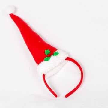 Yılbaşı Süsü, Taç, Noel Baba Şapka, Kırmızı - 12x32 cm