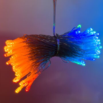 Yılbaşı Led Işık 100 Ledli USB Girişli+Pilli Şeffaf Kablo 10 Metre MultiColor