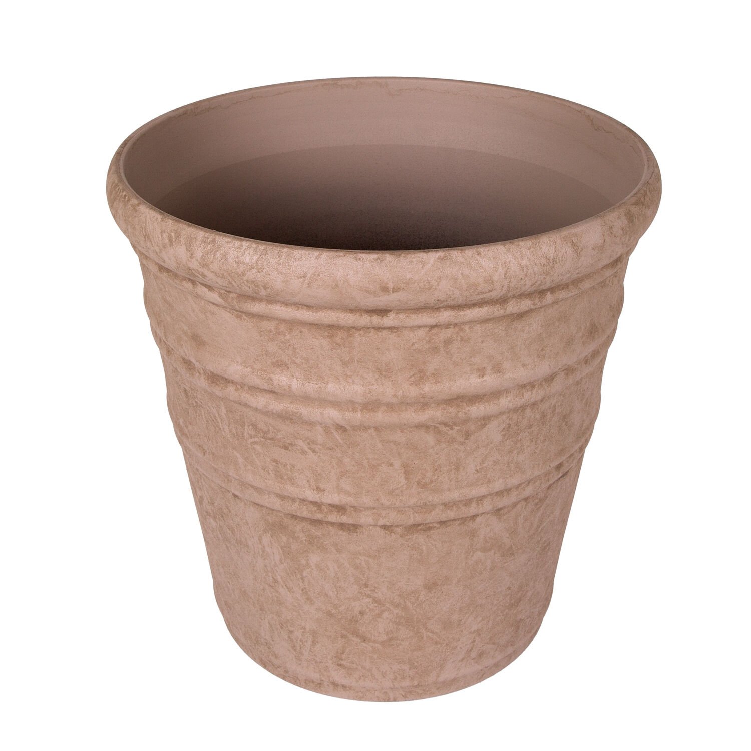 Oval İç ve Dış Mekan Plastik Saksı Vizon Mini Boy 35,5x35,5x34,5 Cm.