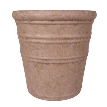 Oval İç ve Dış Mekan Plastik Saksı Vizon Mini Boy 35,5x35,5x34,5 Cm.