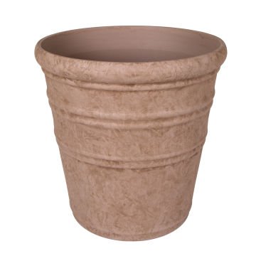 Oval İç ve Dış Mekan Plastik Saksı Vizon Mini Boy 35,5x35,5x34,5 Cm.
