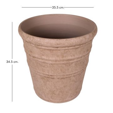 Oval İç ve Dış Mekan Plastik Saksı Vizon Mini Boy 35,5x35,5x34,5 Cm.