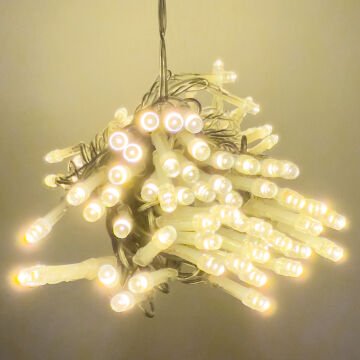 Yılbaşı Led Işık 100 Ledli USB Girişli+Pilli Şeffaf Kablo 10 Metre Gün Işığı