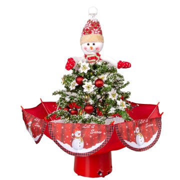 Yılbaşı Kar Fıskiyeli Kardan Adam - Işıklı, Müzikli, 65x75 cm