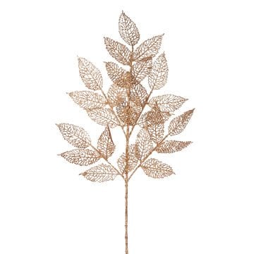 Yapay Yaprak Dal, Simli, Gold - 90 cm