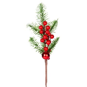 Yılbaşı Süsü, Pike Berry, Kırmızı-Yeşil - Toplu, 30 cm