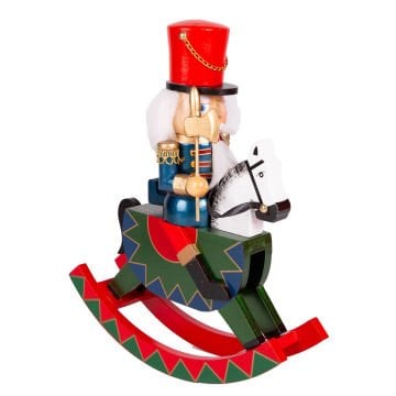 Yılbaşı Süsü, Kurşun Asker, Fındıkkıran, Sallanan At, Baltalı, Kırmızı-Mavi - 25x30 cm