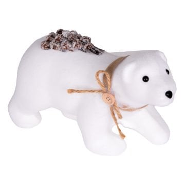 Yılbaşı Süsü, Ayı, Beyaz - 18x9x32 cm