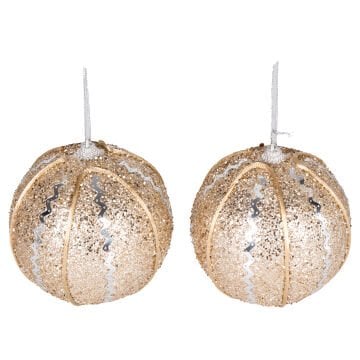 Yılbaşı Topu, Gold - 2'li Paket, 10 cm