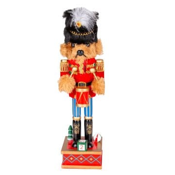 Yılbaşı Süsü, Ahşap Ayı, Kahverengi-Kırmızı - 7x28 cm