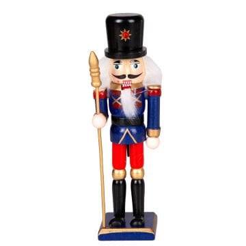 Yılbaşı Süsü, Kurşun Adam, Fındıkkıran, Mavi-Siyah - 4,5x18 cm