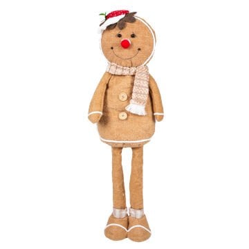 Yılbaşı Süsü, Kurabiye Adam, Kahverengi - Uzayan Ayaklı, 30x60-90 cm