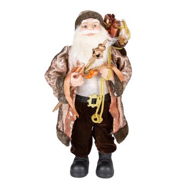 Yılbaşı Noel Baba, Asalı, Kahverengi - 32x60 cm