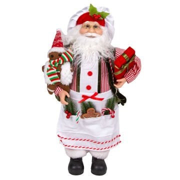 Yılbaşı Noel Baba, Aşçı, Kırmızı-Beyaz - 26x45 cm