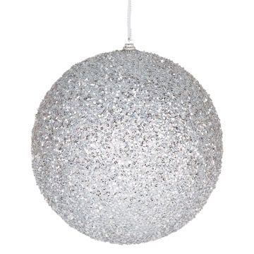 Yılbaşı Topu, Gümüş - 20 cm