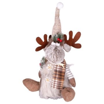 Yılbaşı Süsü, Oturan Geyik, Işıklı, Müzikli, Hareketli - 41x18x13 cm