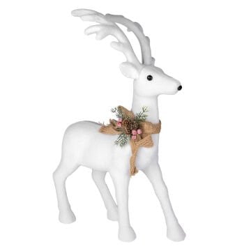 Yılbaşı Süsü, Geyik, Beyaz - 43x61 cm