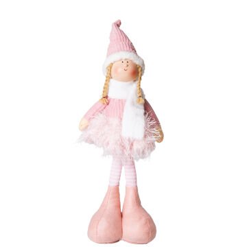 Yılbaşı Süsü, Ayakta Peri Figürü, Pembe - Tütü Etekli, 17x44 cm