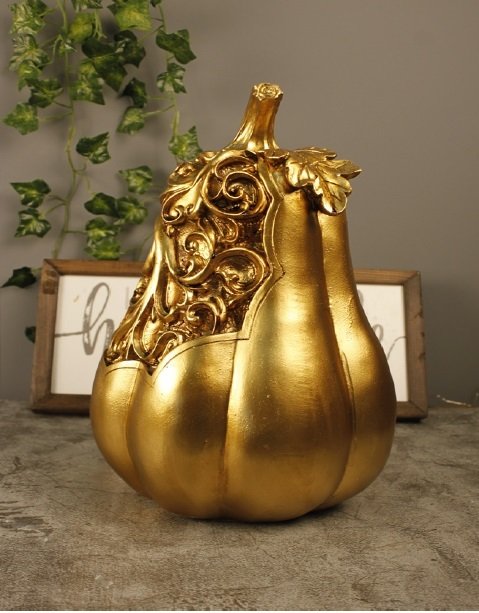 Veramaya Dekoratif Armut Şekilli Kabak Biblo Dore 35x22 Cm