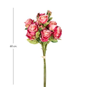 Yapay Çiçek Gül Demeti Pembe 60 Cm.