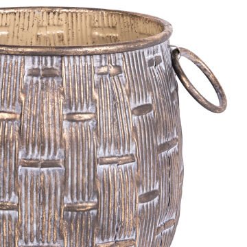 Metal Saksı Kulplu 26,5x27 Cm.