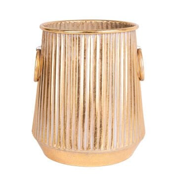 Metal Saksı, Kulplu - 28x29,5 cm