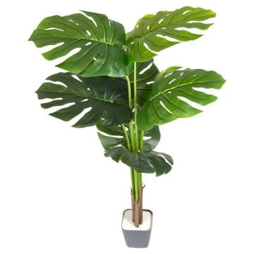 Yapay Ağaç, Monstera-Deve Tabanı, Gerçek Dokulu, Yeşil - 7 Yapraklı, 110 cm