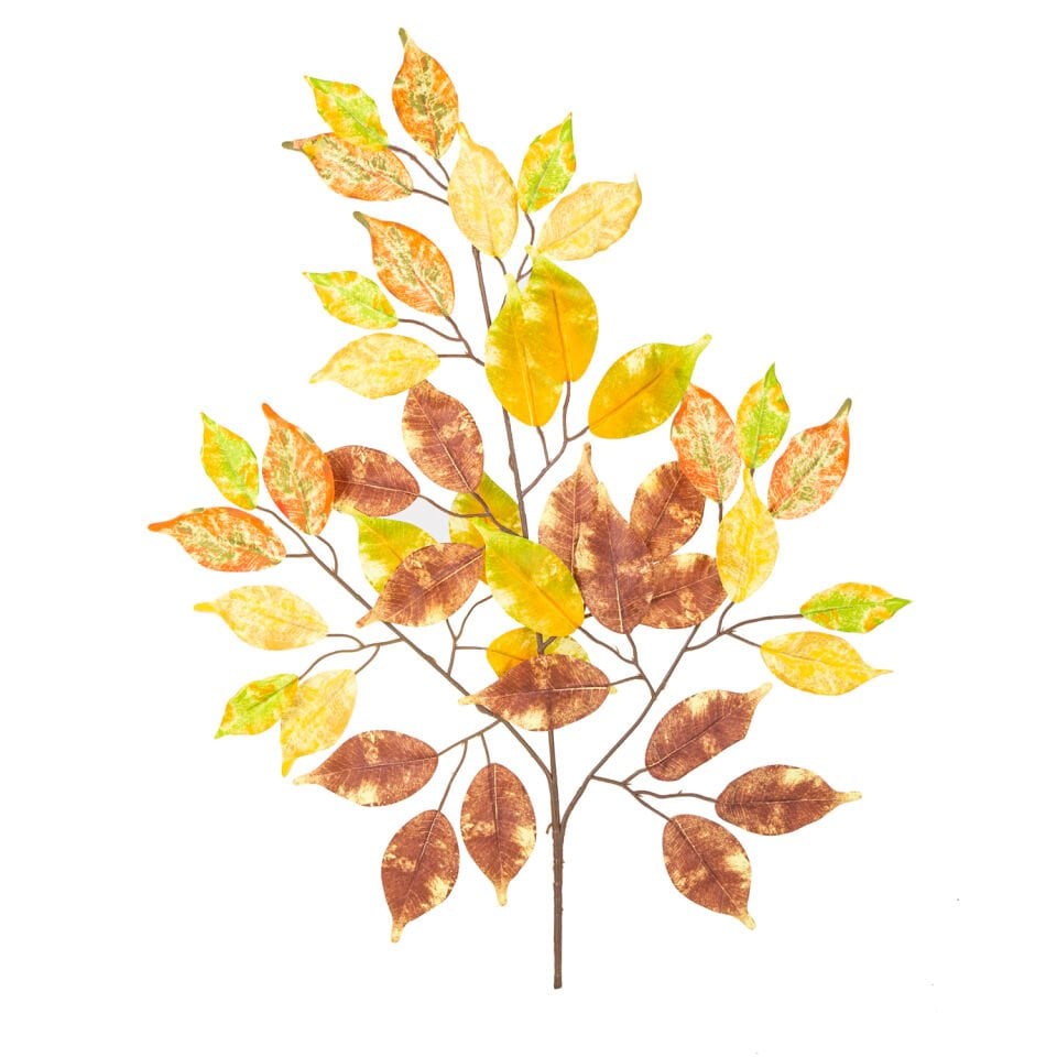 Yapay Sonbahar Dalı, Sarı-Kahverengi - 60 cm