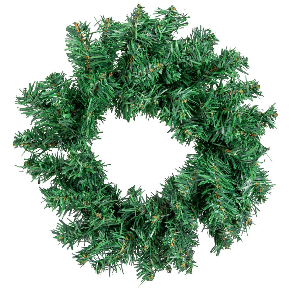 Yılbaşı Kapı Süsü, Çam Dallı Sade Çelenk, Yeşil - 30 cm