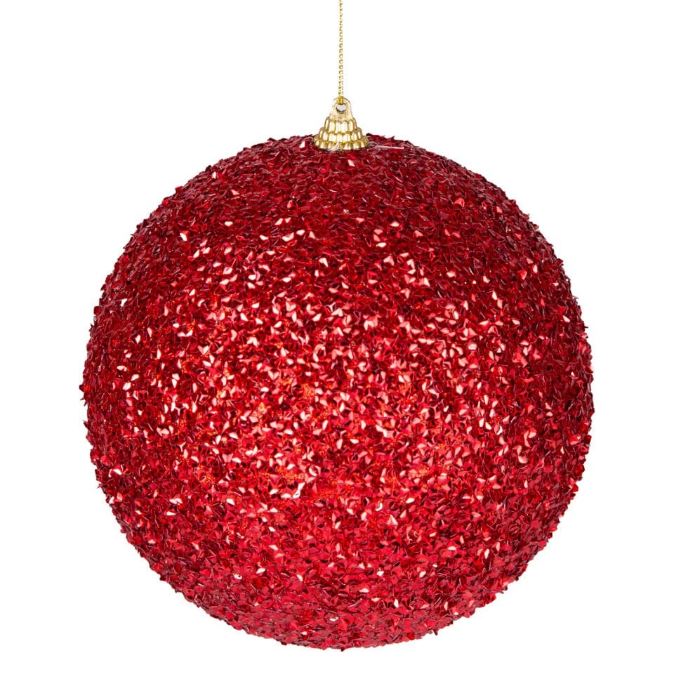 Yılbaşı Topu, Kırmızı - 15 cm