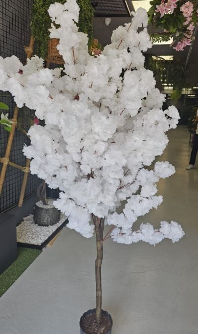 Yapay Bahar Ağacı, Beyaz - 200 cm
