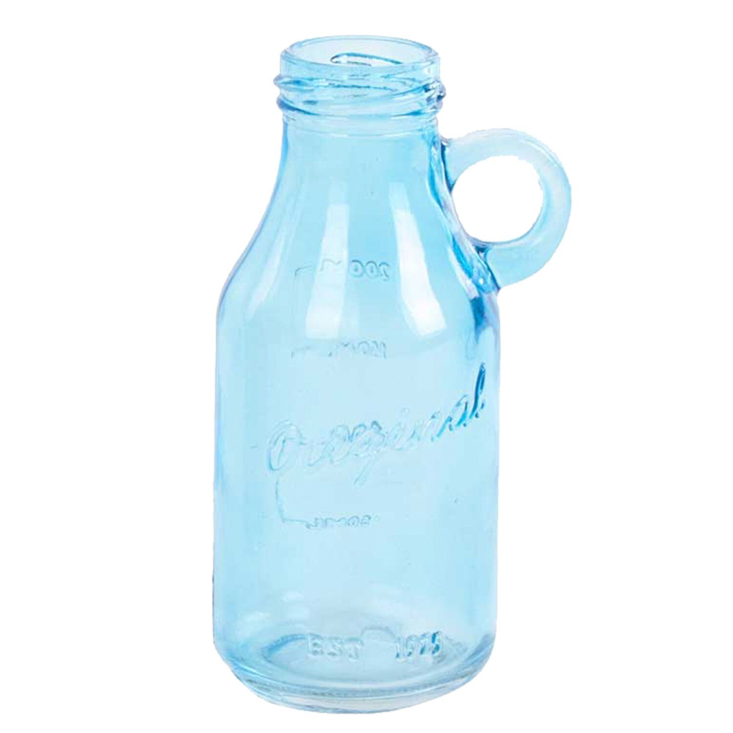 Dekoratif Cam Vazo, Renkli, Mavi - 7,5x6x14 cm